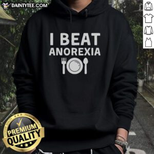 Nice I Beat Anorexia Hoodie showcasing a stylish design promoting body positivity and mental health awareness.