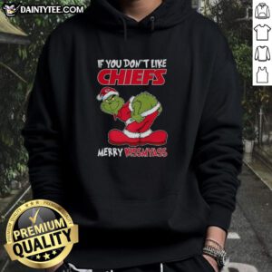 Funny Christmas hoodie featuring Grinch design with 'Merry Krissmyass' for Kansas City Chiefs fans.
