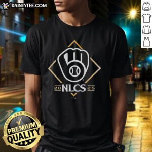 Alt Text: Official Milwaukee Brewers NLCS Bound 2025 T-Shirt featuring team logo and championship design for fans.