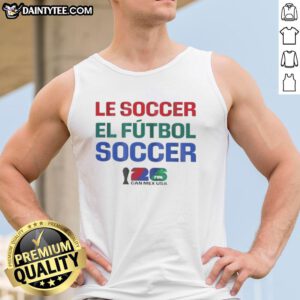 Premium FIFA World Cup 2026 tank top featuring 'El Futbol' design, perfect for USA and Mexico soccer fans.