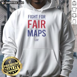 Premium Fight For Fair Maps LDF hoodie in black with logo design, perfect for supporters of fair voting initiatives.