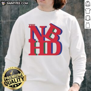 Alt Text: Premium The Neighbourhood Sculpture Sweatshirt featuring a stylish design with vibrant colors and unique graphic art.
