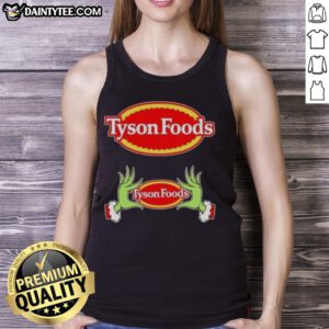 Premium Tyson Foods X Grinch Hands Merry Christmas Tank Top featuring festive design for holiday cheer and style.