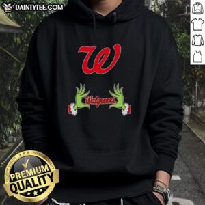 Premium Walgreens X Grinch Hands Merry Christmas Hoodie featuring festive design and cozy fit for holiday celebrations.