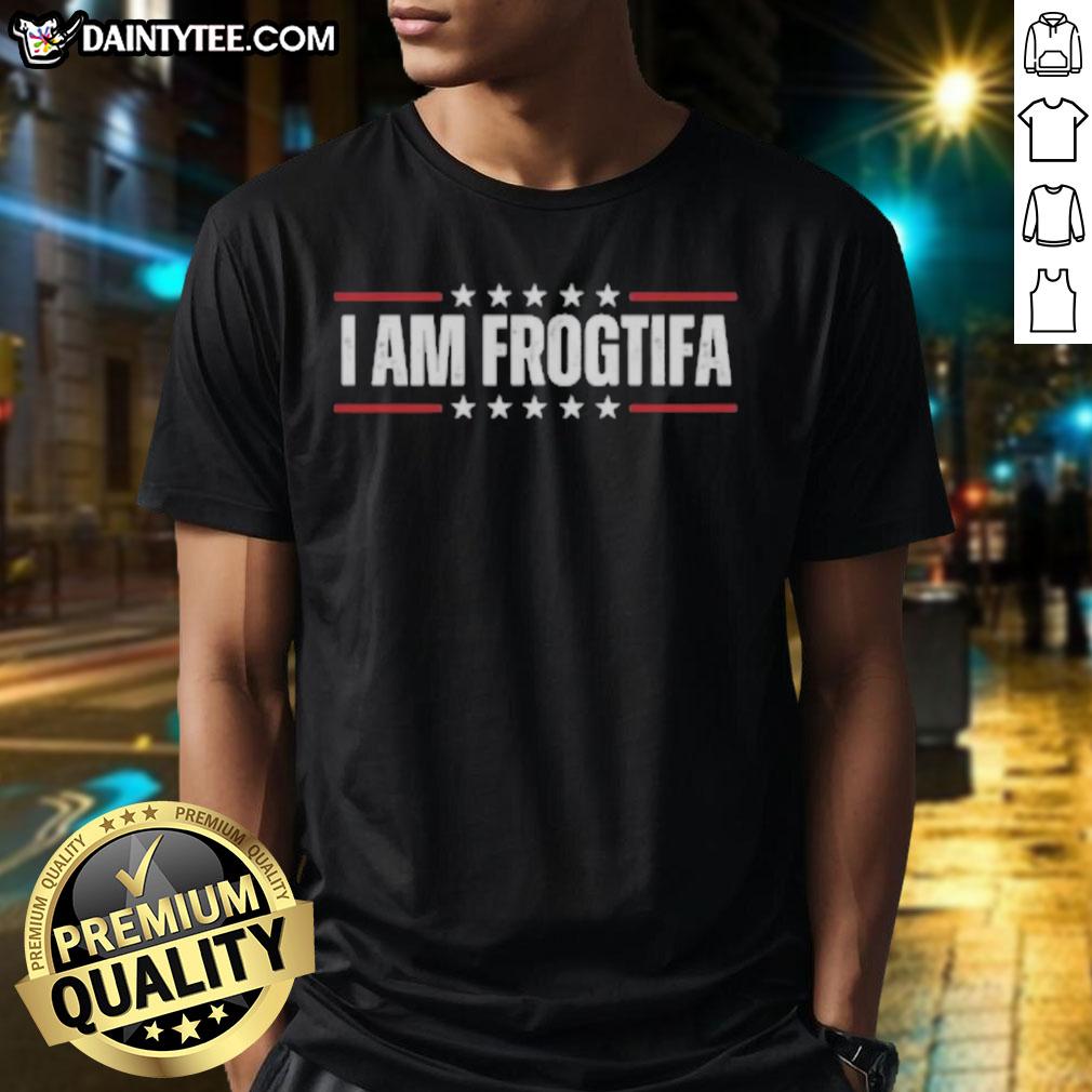Pretty I Am Frogtifa Portland Frog Protest T-Shirt featuring a vibrant frog design for eco-conscious fashion lovers.