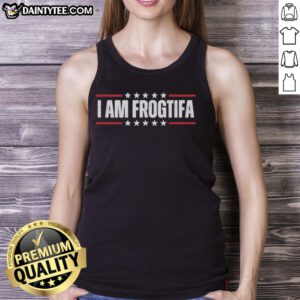 Alt Text: Pretty I Am Frogtifa Portland Frog Protest Tank Top featuring a vibrant frog design for eco-conscious fashion.