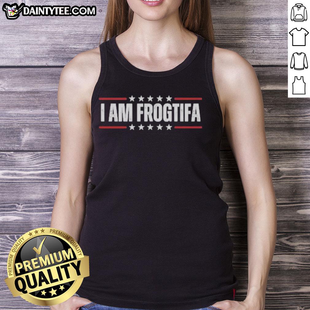 Alt Text: Pretty I Am Frogtifa Portland Frog Protest Tank Top featuring a vibrant frog design for eco-conscious fashion.