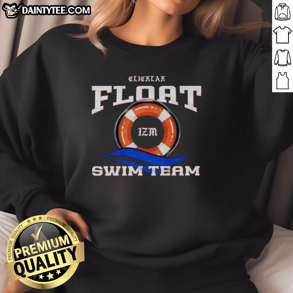 Pretty Izm Float Swim Team Music Sweatshirt featuring a stylish design for swim enthusiasts.