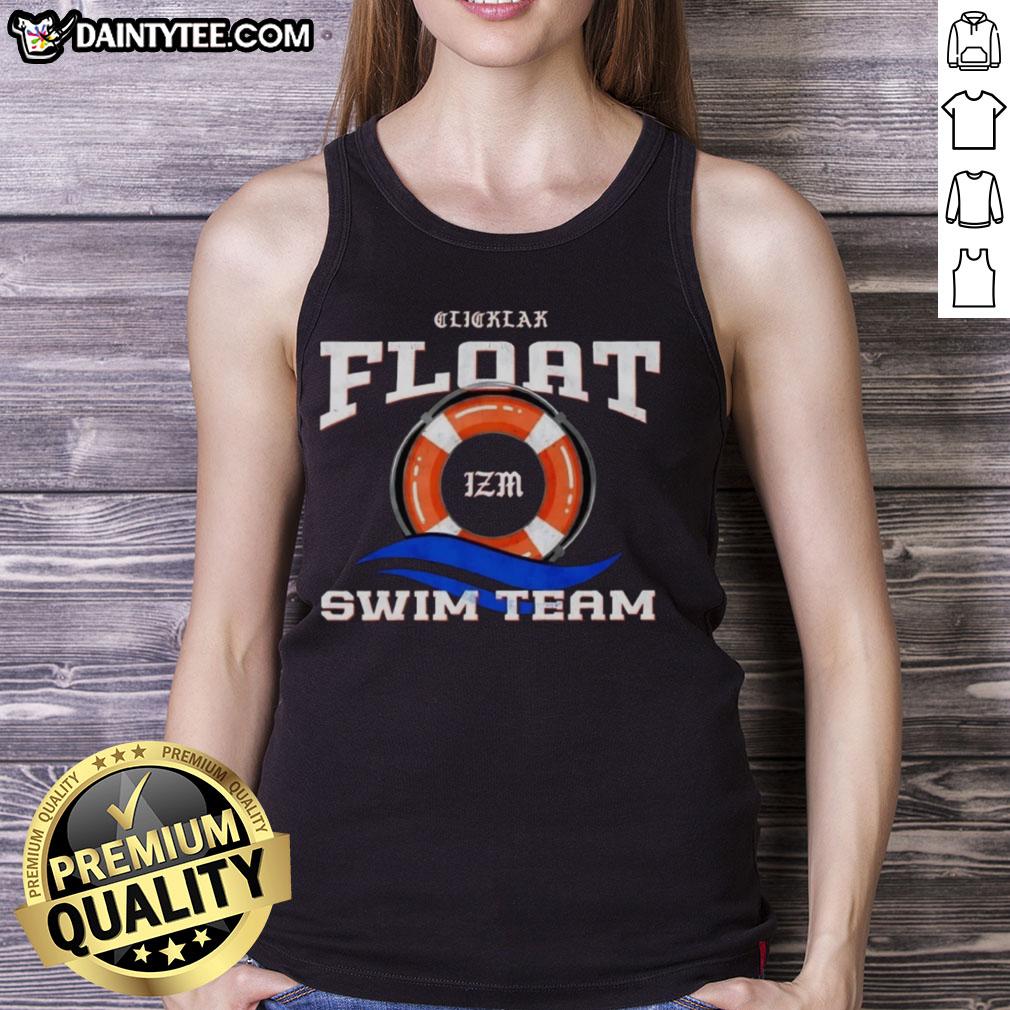 Pretty IZM Float Swim Team Music Tank Top featuring vibrant colors and a stylish design for swim enthusiasts.