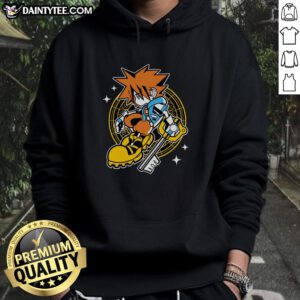 Adorable kid wearing a Pretty Kingdom Heart Sora hoodie, perfect for fans of the beloved video game character.