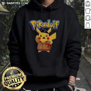 Adorable Pikachu hoodie featuring Pretty Pikadolf design, perfect for Pokemon fans and cozy casual wear.