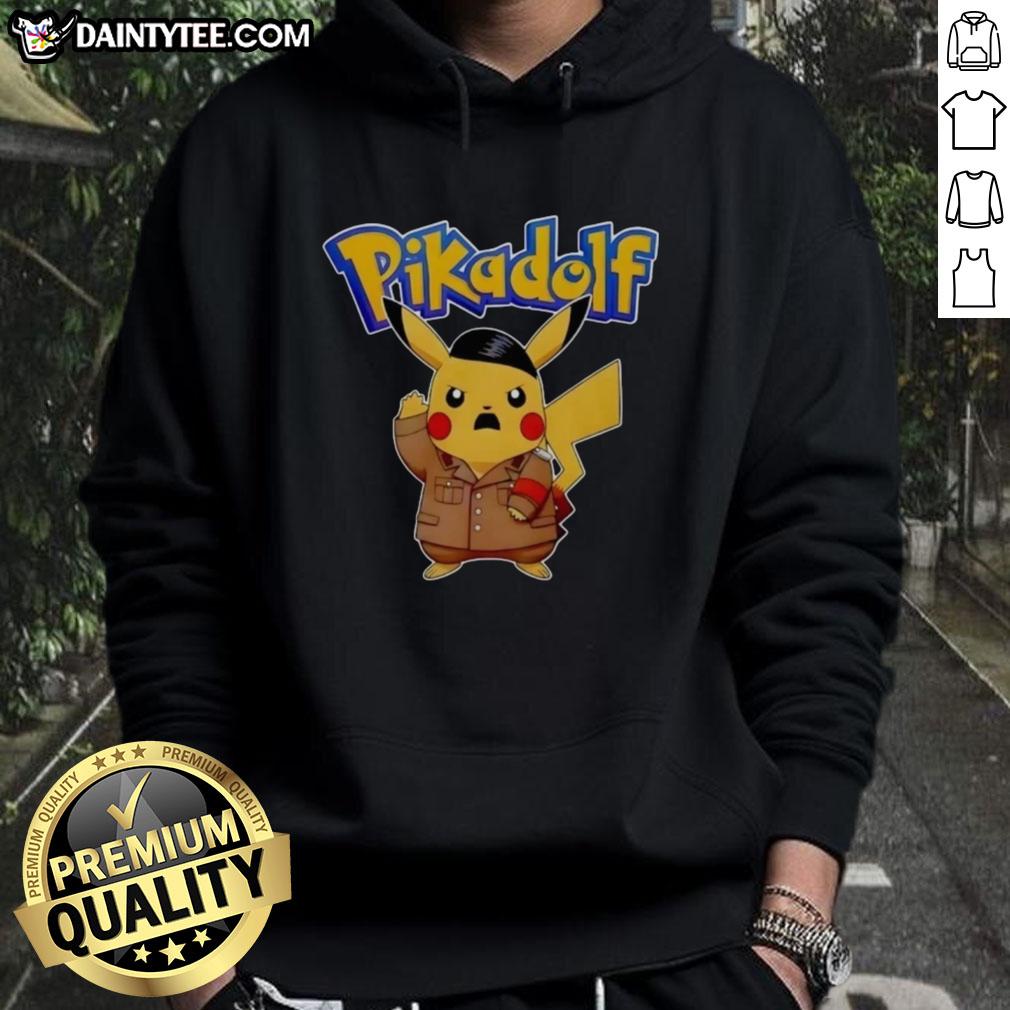 Adorable Pikachu hoodie featuring Pretty Pikadolf design, perfect for Pokemon fans and cozy casual wear.