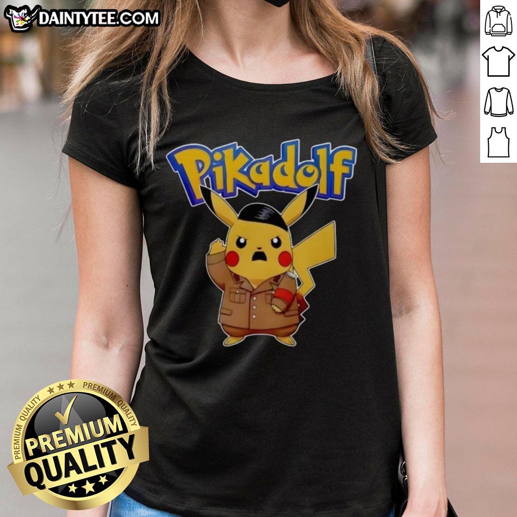 Pretty Pikadolf Pokemon Pikachu ladies tee featuring a vibrant Pikachu design, perfect for Pokmon fans.