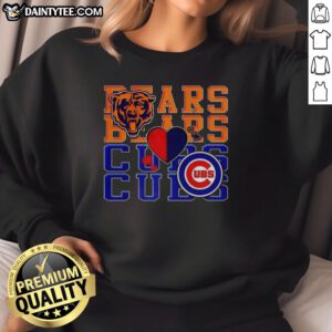 Awesome Chicago Bears NFL and Chicago Cubs MLB sport lover sweatshirt featuring team logos and vibrant colors.