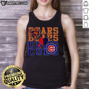 Awesome Chicago Bears NFL and Chicago Cubs MLB sport lover tank top showcasing team logos and vibrant colors.