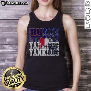 Awesome New York Giants NFL and New York Yankees MLB sport lover tank top for fans of both teams.