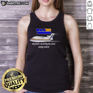 Alt Text: Awesome Trans Australian Airlines logo on a stylish tank top featuring a plane design for aviation enthusiasts.