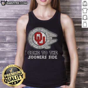 Official Star Wars Come to the Oklahoma Sooners Side Tank Top featuring a unique design for fans and collectors.