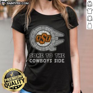 Official Star Wars Oklahoma State Cowboys ladies tee showcasing a stylish design for fans and gamers alike.