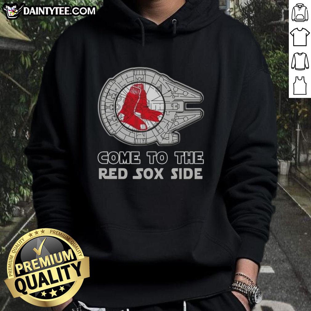 Premium Star Wars Come to the Boston Red Sox Side Hoodie featuring iconic designs for fans of both franchises.