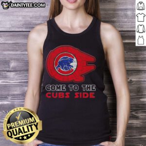 Premium Star Wars Come to the Chicago Cubs Side Tank Top featuring a stylish design for fans and summer wear.