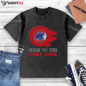 Premium Star Wars Come to the Chicago Cubs Side Washed T-Shirt featuring unique design and vibrant colors for fans.