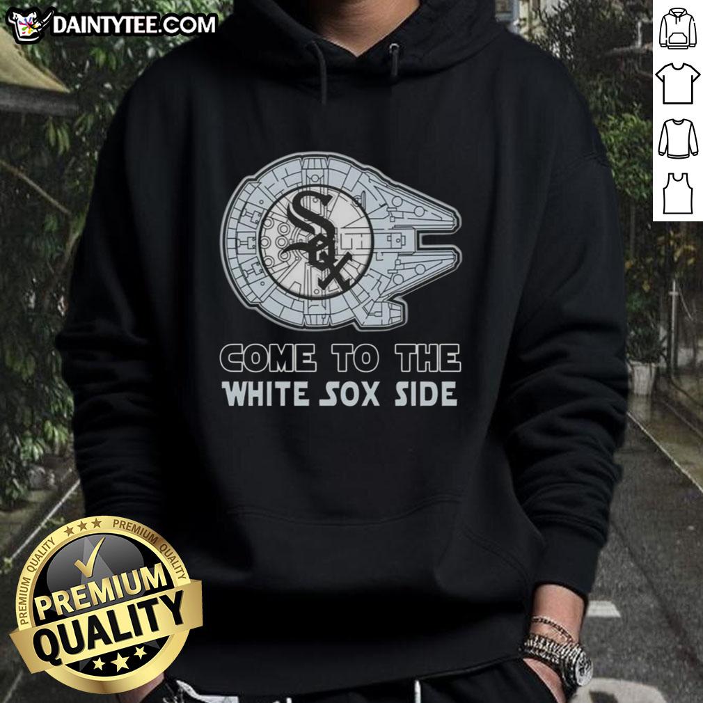 Premium Star Wars Come To The Chicago White Sox Side Hoodie featuring iconic designs and team colors, perfect for fans.
