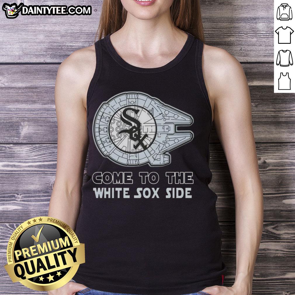 Alt Text: Premium Star Wars Come to the Chicago White Sox Side Tank Top featuring a stylish design and vibrant colors.