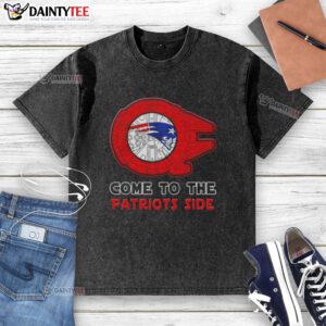 Premium Star Wars Come to the New England Patriots Side Washed T-Shirt featuring a unique design for fans.