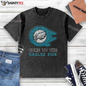 Premium Star Wars Come to the Philadelphia Eagles Side Washed T-Shirt featuring unique design and vibrant colors.