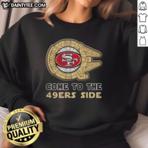 Premium Star Wars sweatshirt featuring San Francisco 49ers logo, perfect for fans of both franchises.
