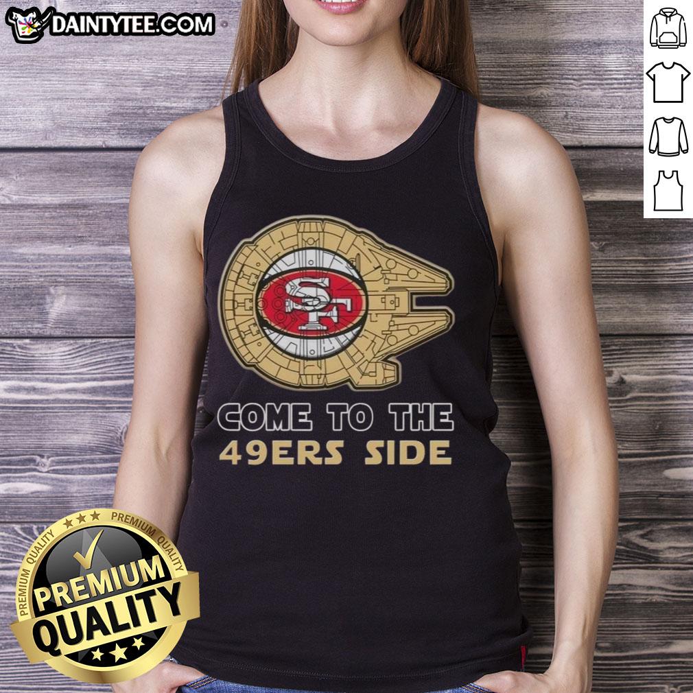 Premium Star Wars Come to the San Francisco 49ers Side Tank Top featuring a unique design for fans and collectors.