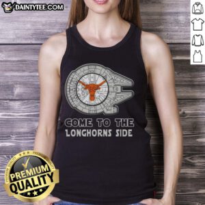 Pretty Star Wars Come to the Texas Longhorns side tank top featuring vibrant colors and a stylish design for fans.