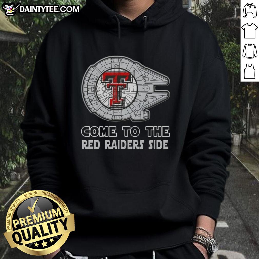 Alt Text: Pretty Star Wars Come to the Texas Tech Red Raiders side hoodie featuring vibrant graphics and cozy design.