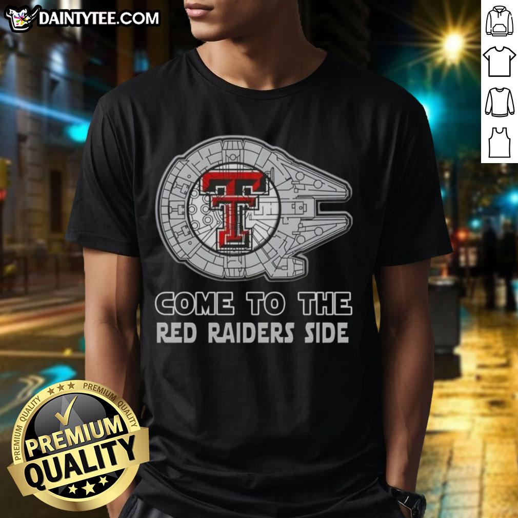 Pretty Star Wars Texas Tech Red Raiders side t-shirt featuring vibrant graphics for fans and enthusiasts.