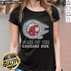 Pretty Star Wars-themed Washington State Cougars ladies tee featuring vibrant graphics and a stylish design.