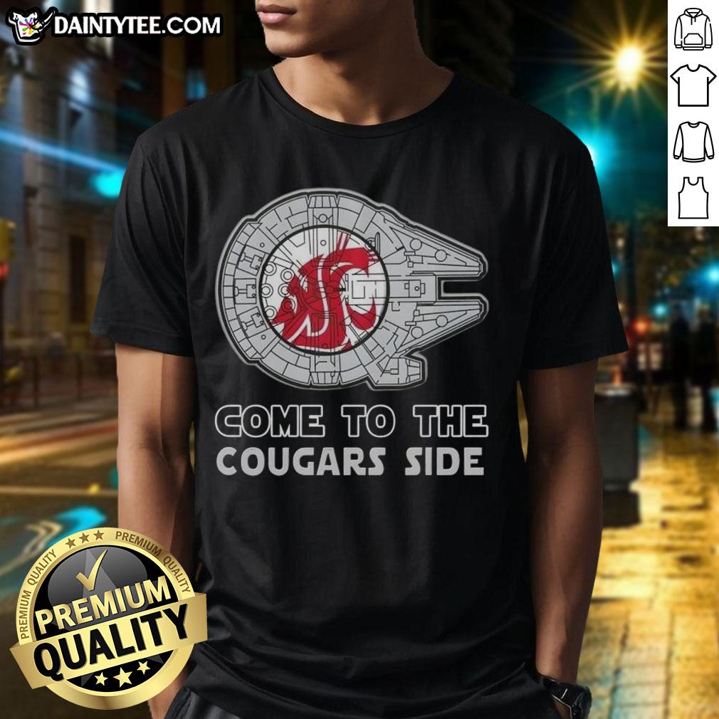 Pretty Star Wars Come To The Washington State Cougars Side T-Shirt featuring a vibrant design for fans and collectors.