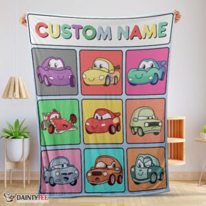 Top Disney Cartoon Cars With All Friends Blanket Fleece Customized Blanket