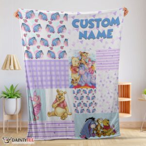 Top Disney Winnie The Pooh Friends Collage Poster Blanket Fleece Customized Blanket