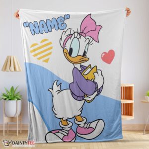 Top Donald Duck Girlfriend Daisy Blanket Fleece Customized Blanket