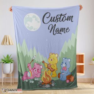 Top Nelvana The Care Bears Family Camping Fleece Blanket Customize Blanket