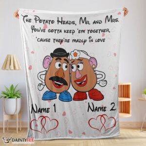 Top Pixar Toy Story Mr. Potato And Ms. Potato Blanket Fleece Customized Blanket