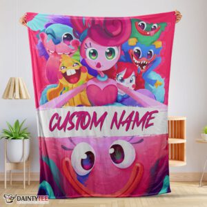 Top Poppy Playtime Mommy Long Legs  And Huggy Wuggy Blanket Fleece Customized Blanket
