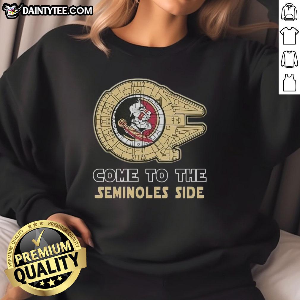 Florida State Seminoles side sweatshirt featuring a Star Wars design, perfect for fans and sports enthusiasts.