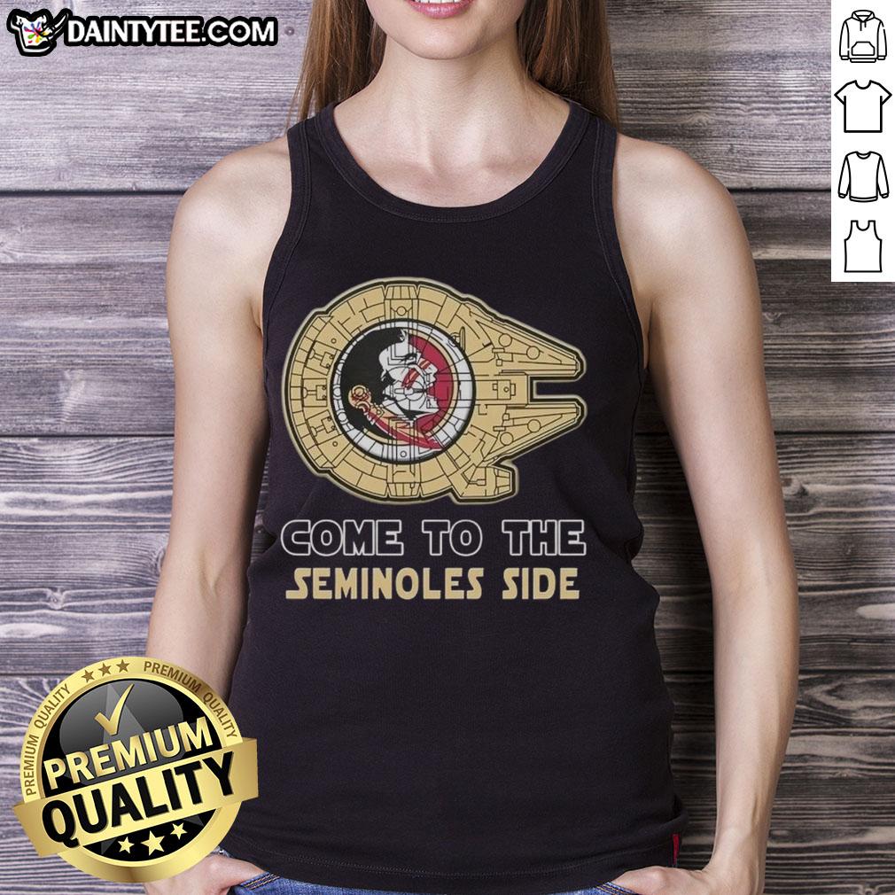 Top Star Wars Come To The Florida State Seminoles Side Tank Top featuring vibrant graphic design and comfortable fit.