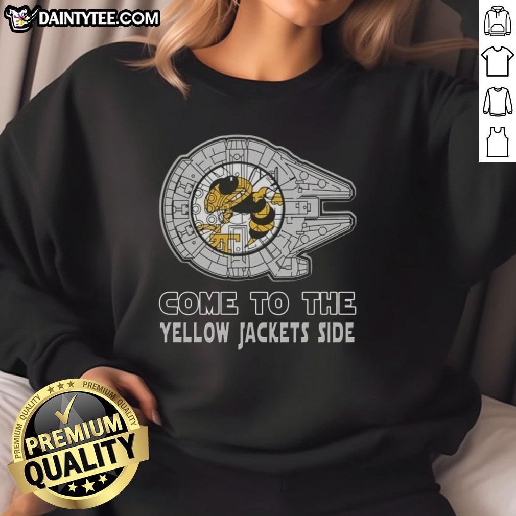 Top Star Wars Georgia Tech Yellow Jackets side sweatshirt with unique design, perfect for fans and alumni.
