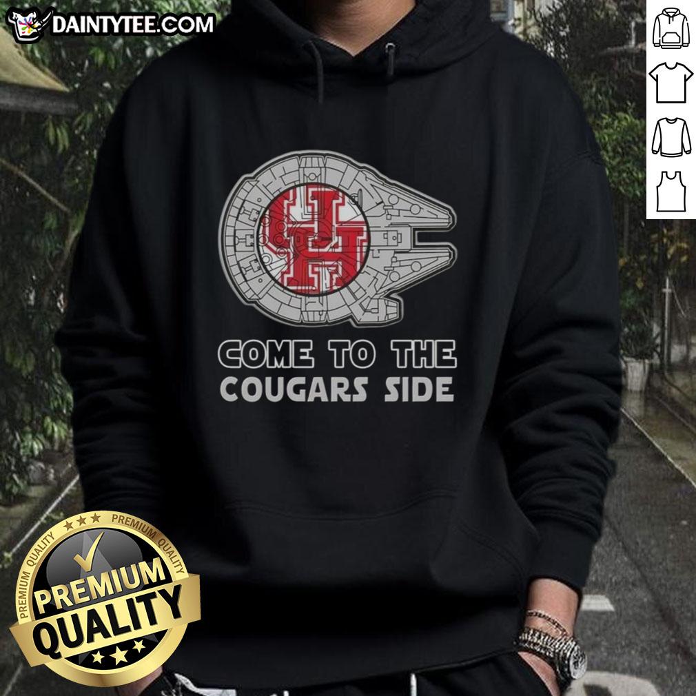Top Star Wars Come to the Houston Cougars Side Hoodie featuring vibrant graphics and a cozy design for fans.
