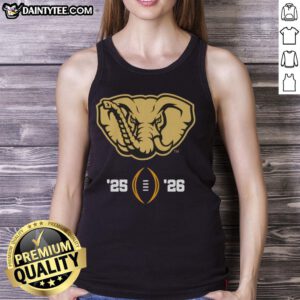Awesome Alabama Crimson Tide NCAA college football playoff 2025-2026 Big Al mascot logo tank top for fans.
