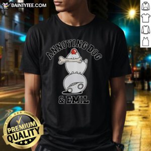 Awesome Annoying Dog and Emil T-Shirt featuring a playful dog design, perfect for pet lovers and casual wear.