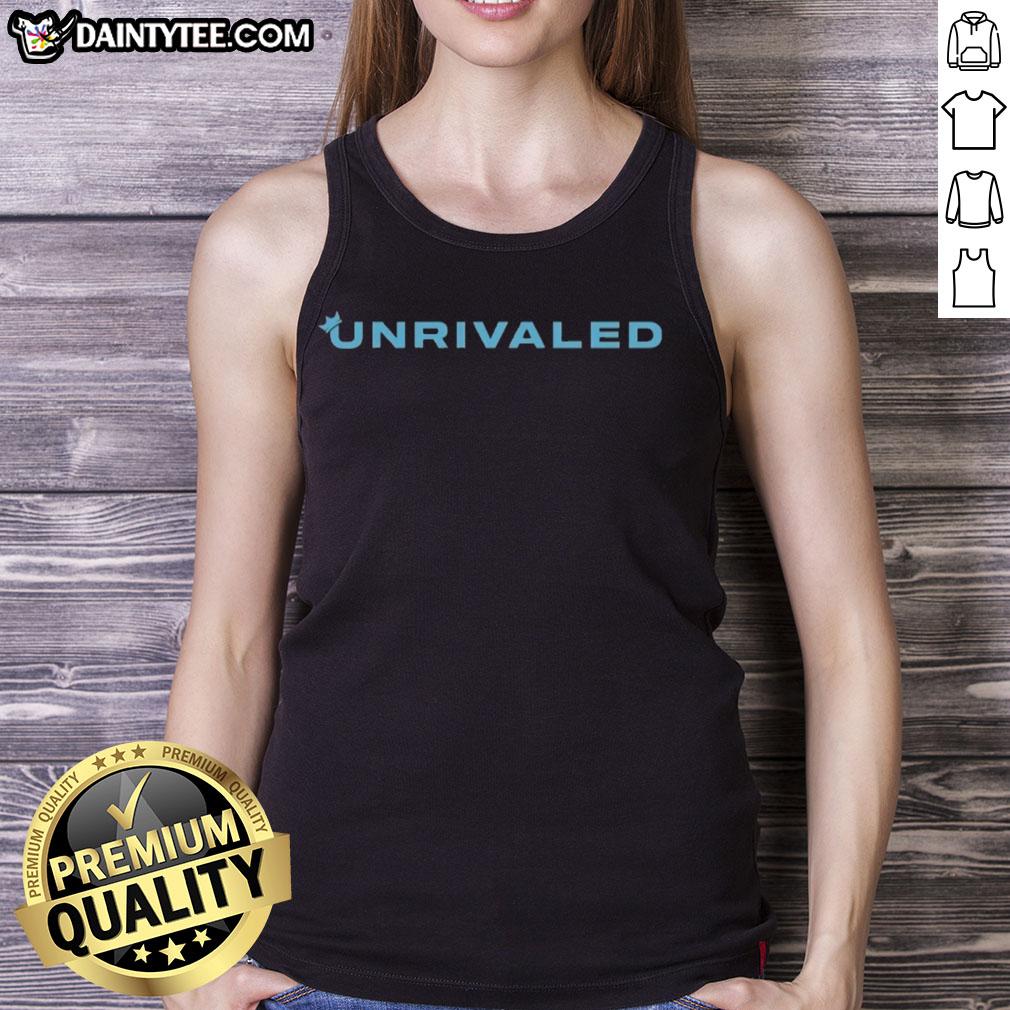 Breanna Stewart and Napheesa Collier showcasing Unrivaled wordmark logo tank tops in a vibrant sports setting.